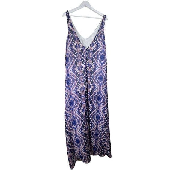 Show Me Your Mumu‎ Kiersten Purple Blue Haze Maxi Dress Size M V-Neck Hi-Lo Hem - Picture 8 of 16